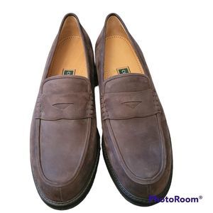 Cole Haan suede Green label penny loafers slip-ons with chunky heel